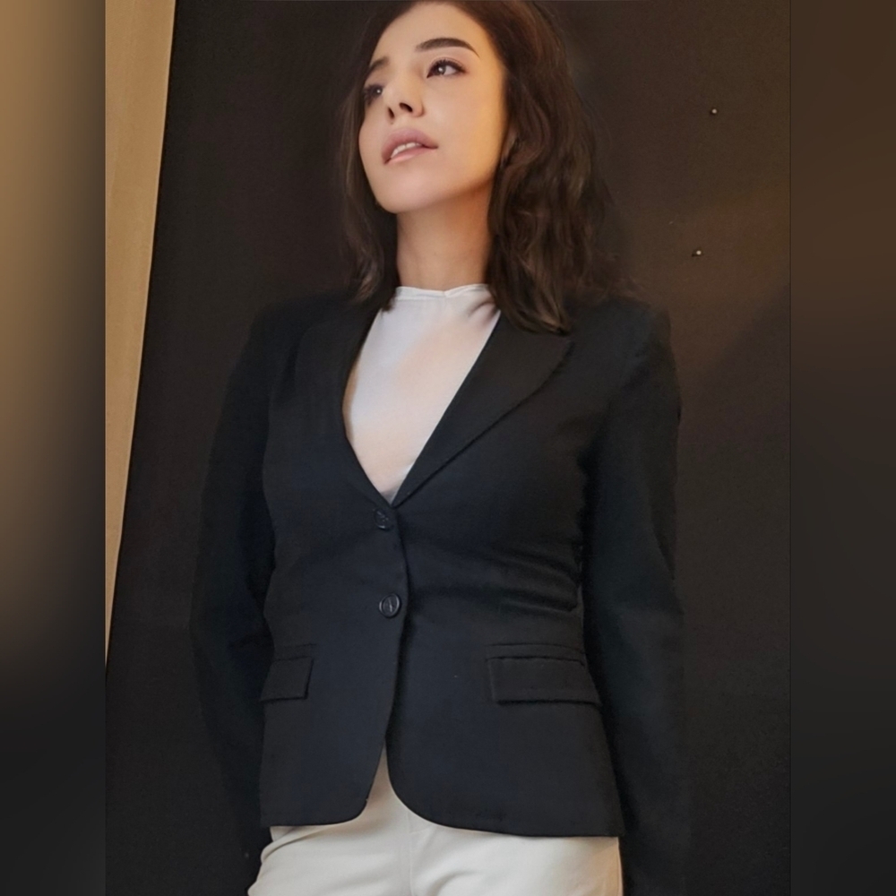 Vintage 90s Jacob Black Blazer Suit Jacket With Shoulder Pads